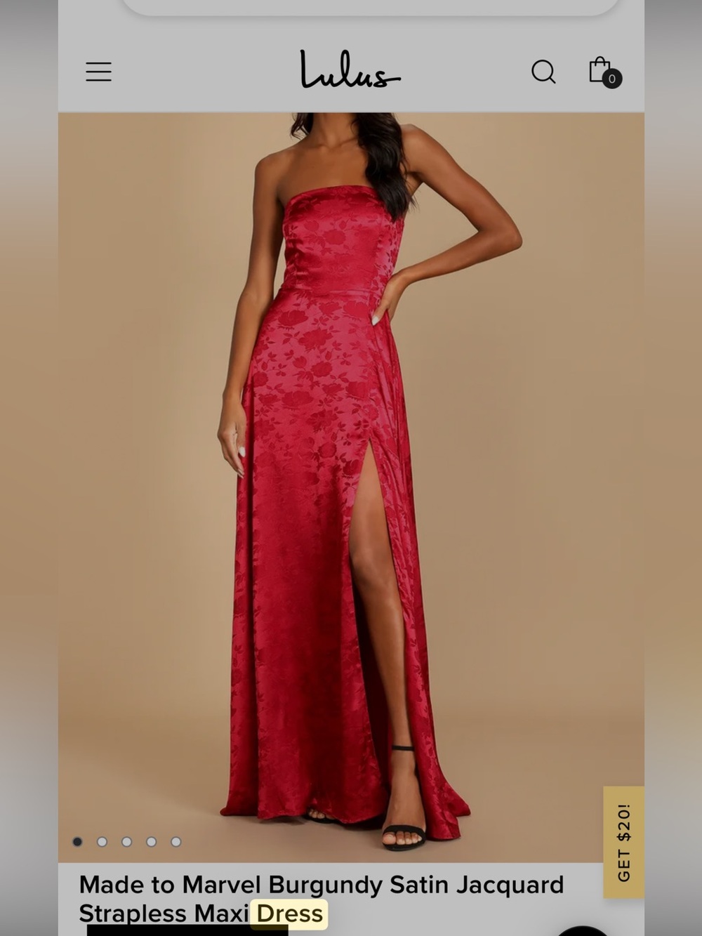 Lulus Made To Marvel Burgundy Satin Strapless Maxi Dress